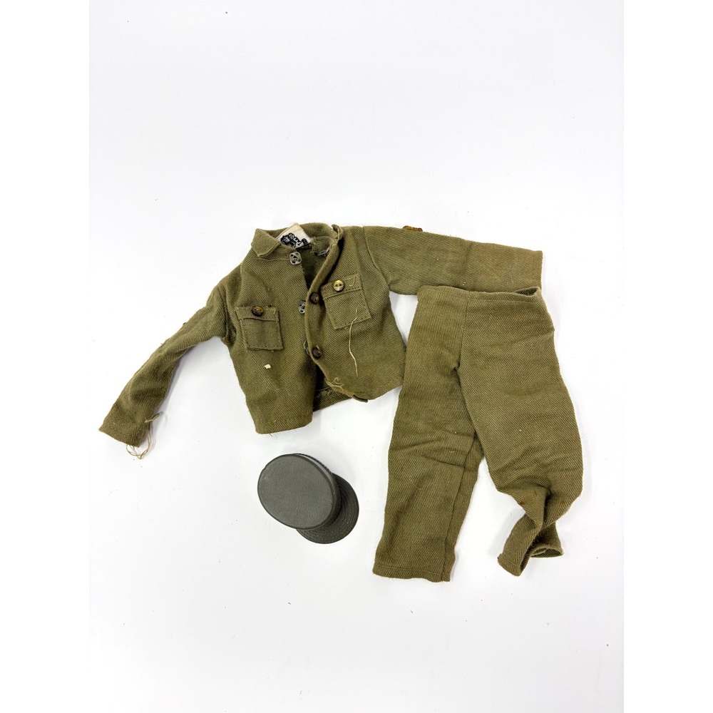 Vintage GI Joe Hasbro Stock Fatigues Green Uniform Jacket Pants Hat Outfit